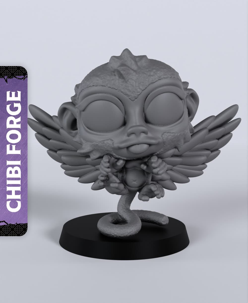 Chibi Flying Monkey - With Free Dragon - 5e DnD Inspired for RPG and Wargamers 3d model
