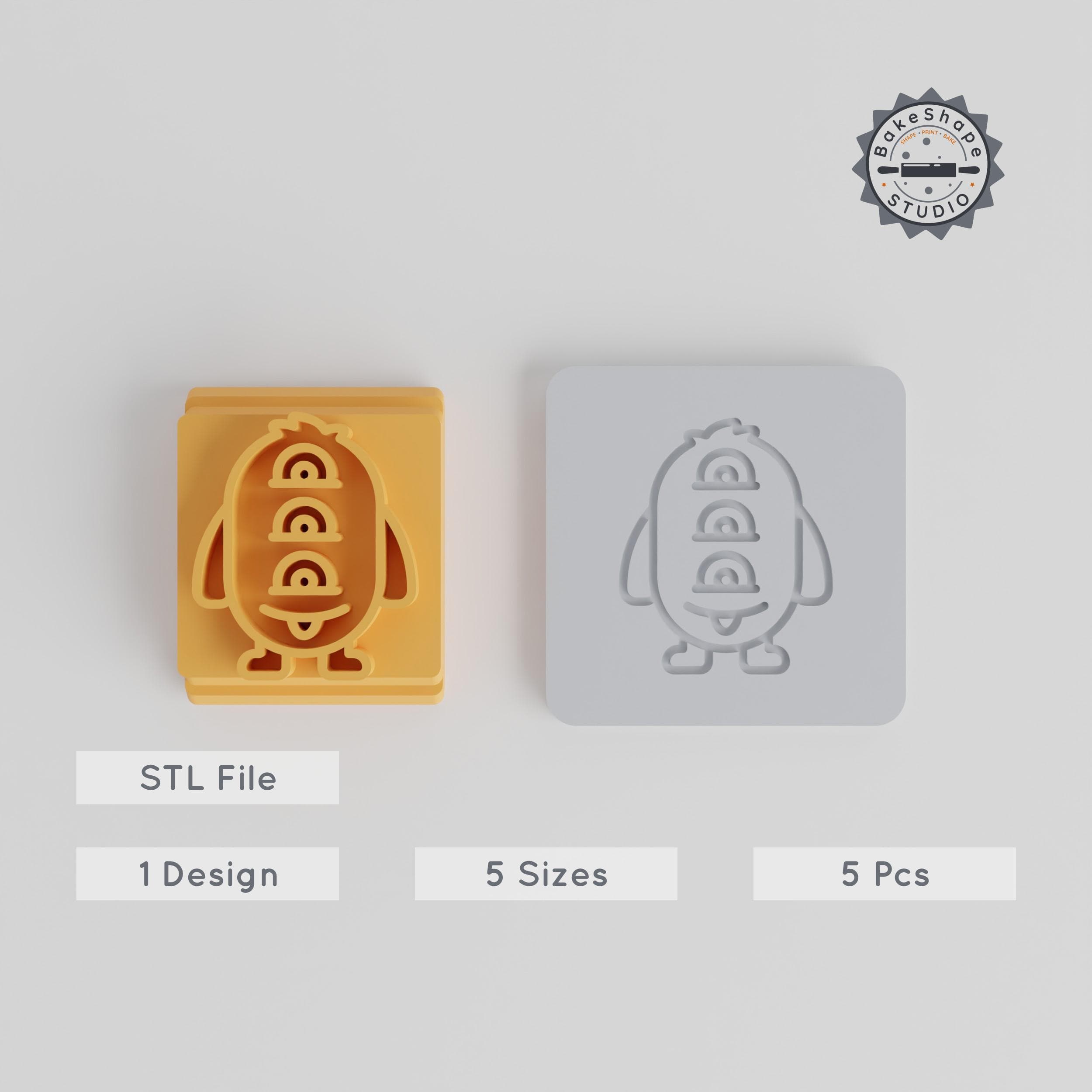 Three Story Eyes Monster, Stamp Tile Set, 20-40mm, Fun Cookie & Clay Craft Pack PRODUCT_3184 3d model