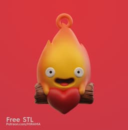 Free Cute calcifer Keychain 3d model