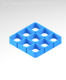 6x6 MU (3x3 LU) - Multiboard Square Plate - 4x Ironing Stack 3d model