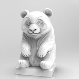 Mystical Panda Statue Minimalist 3d model