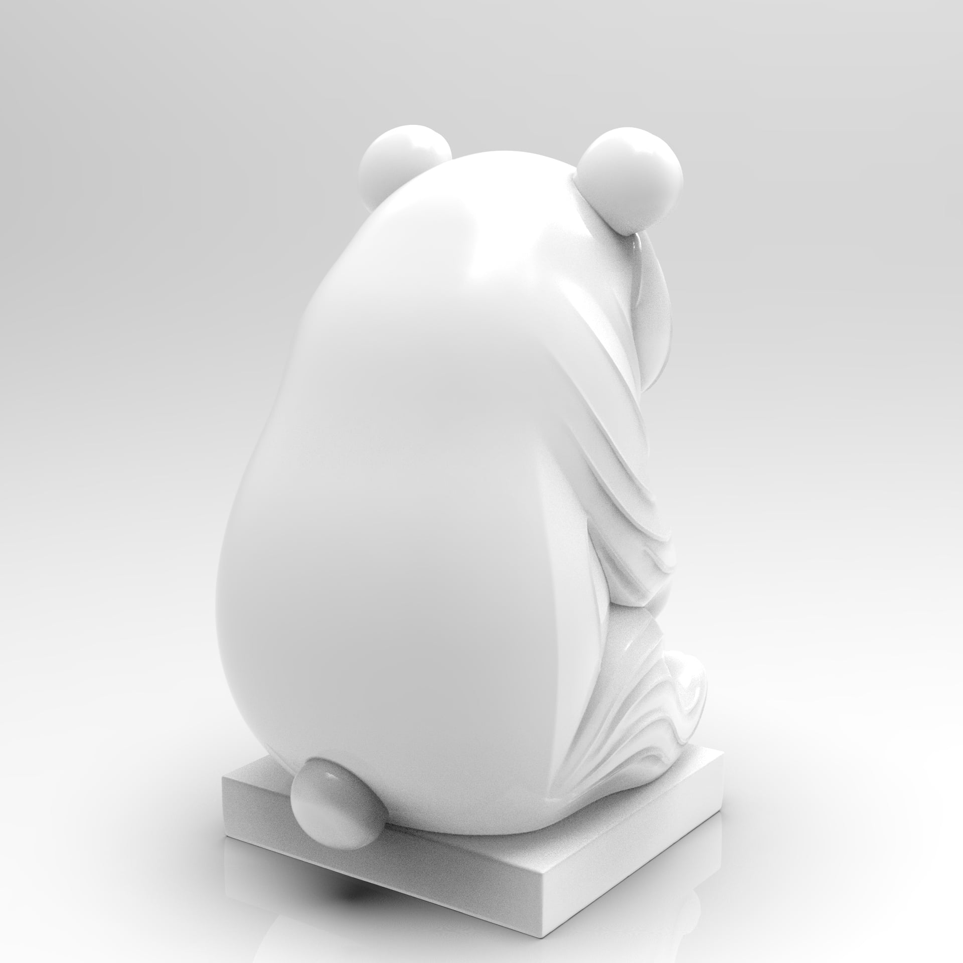 Mystical Panda Statue Minimalist 3d model