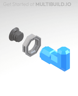 20x12.5 mm - Hook (Bolt-Locked Insert) 3d model