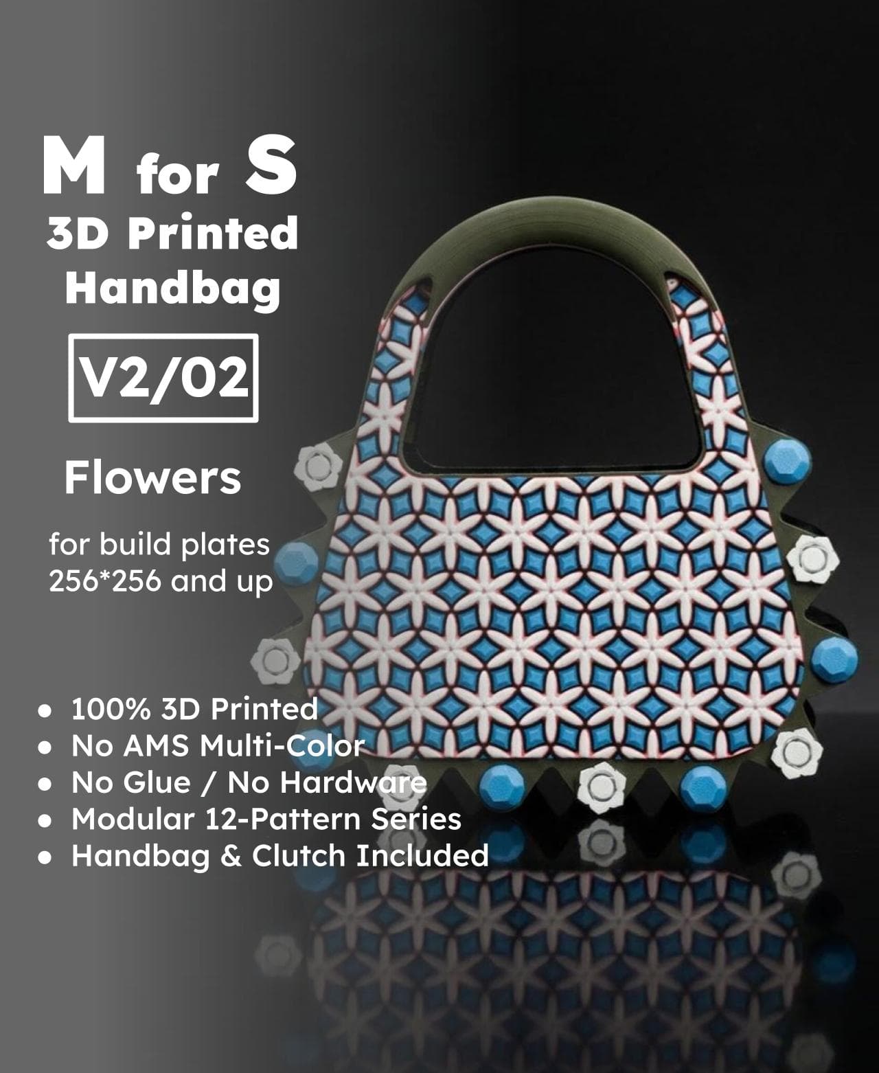 MforS 3D-printed Handbag & Clutch - V2/02 - Flowers Pattern 3d model