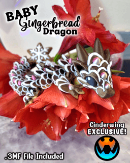 Baby Gingerbread Cookie Dragon 3d model