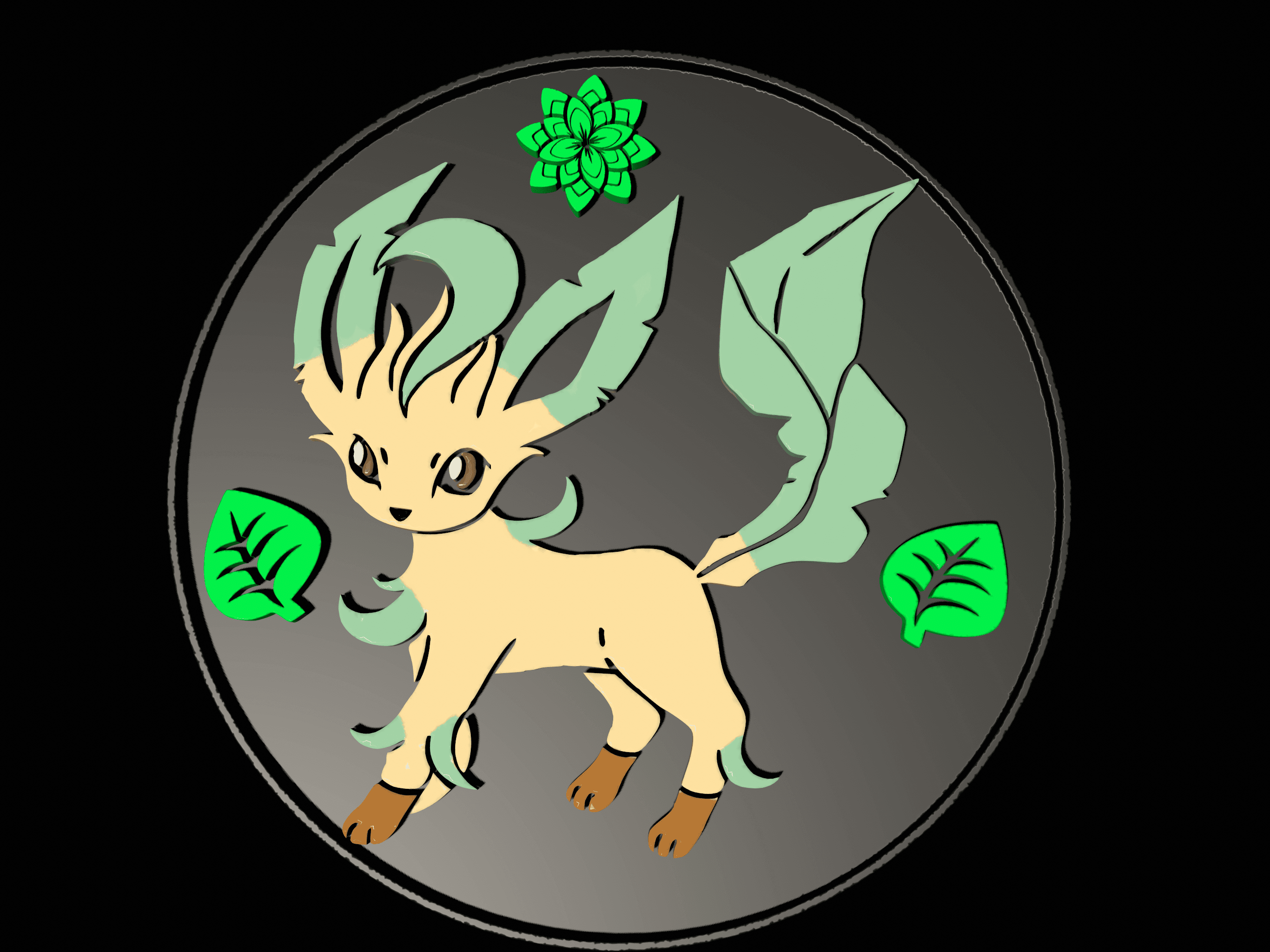 Coaster of leafeon 3d model