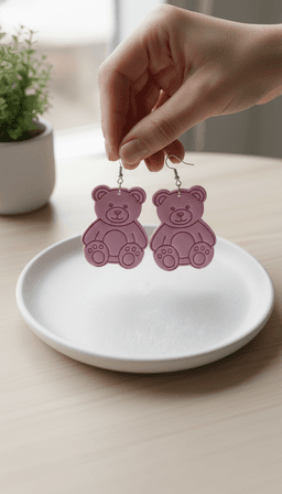 Baby Teddy Clay Cutter STL Bundle, Imprinted Design Earring Making 3d model