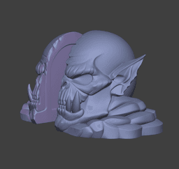 Split Ork Head Bookends – Dark Fantasy Book Stop 3d model