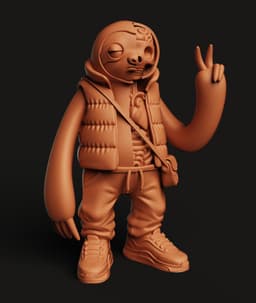 Half-Anatomy Sloth Multi-Color 3MF | Art Toy | Bambu Ready 3d model