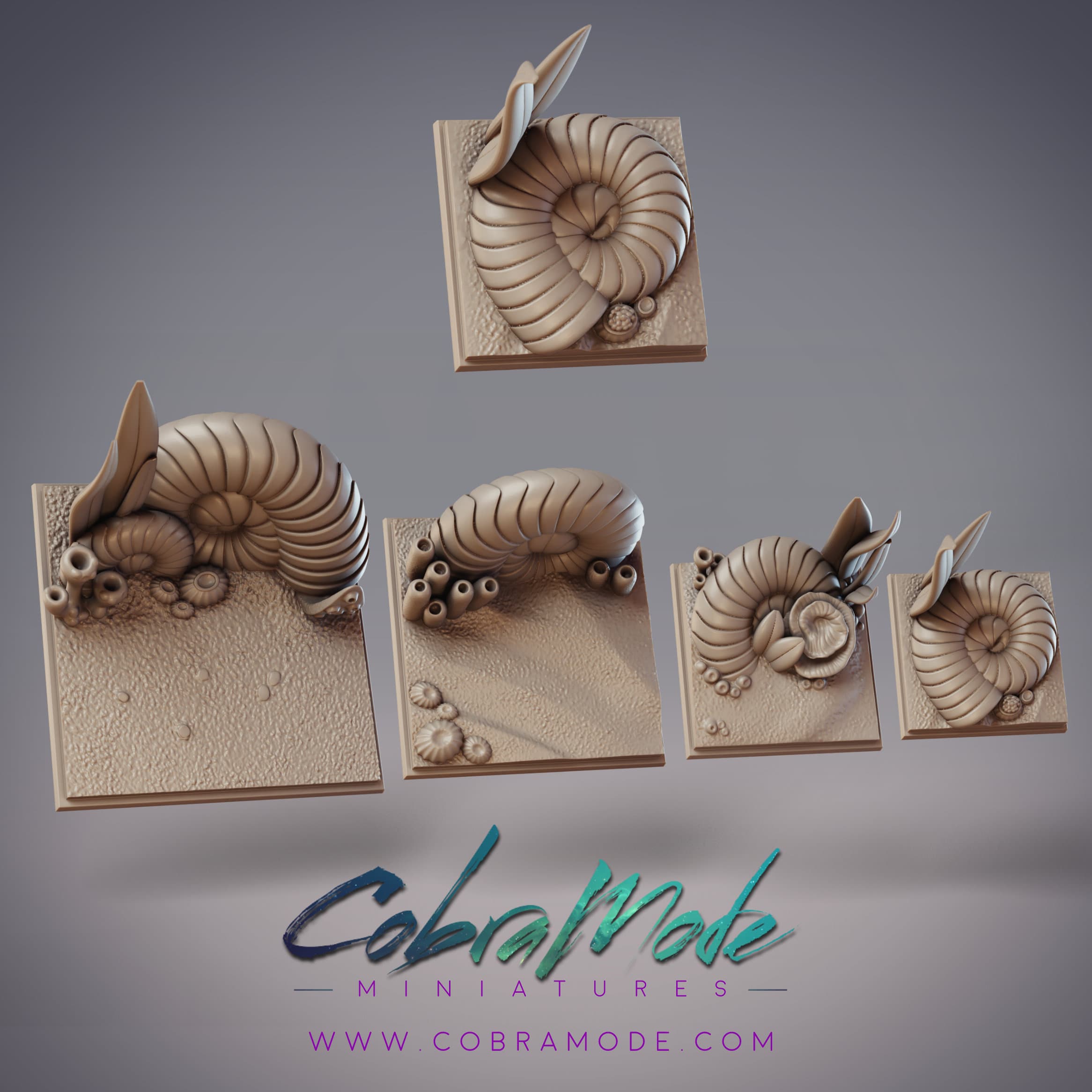 Nautilus Square Base Pack (4pcs) 3d model