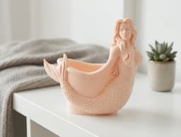 Mermaid Vase - Matte Coastal Decor 3d model