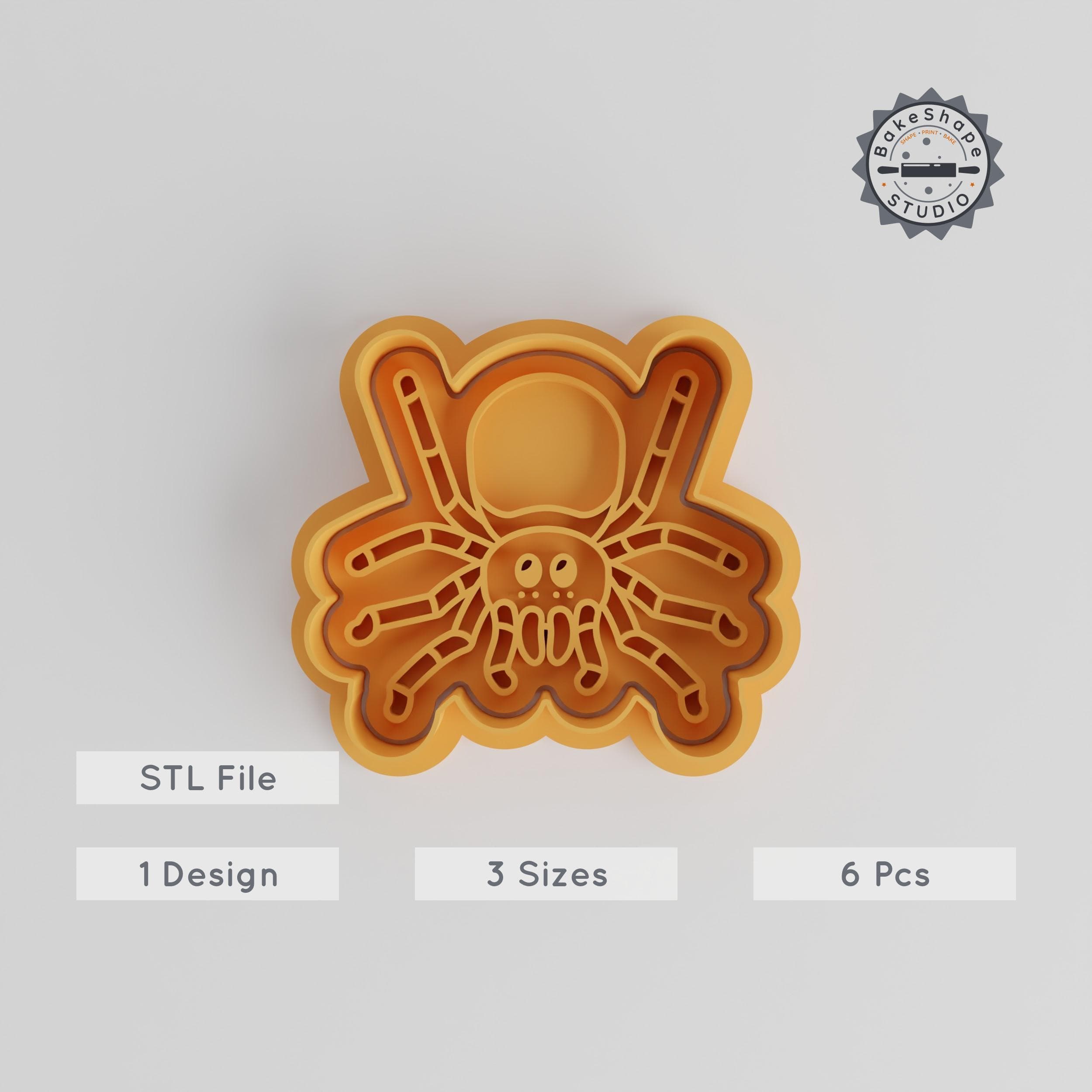 Spider Cookie Cutter & Stamp, Cute Animal Theme, Perfect for Cookies & Fondant, Set of 6 in S/M/L Sizes PRODUCT_5580 3d model