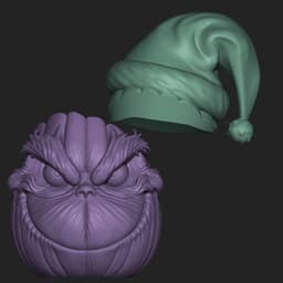 The Grinch Pumpkin Set 3d model