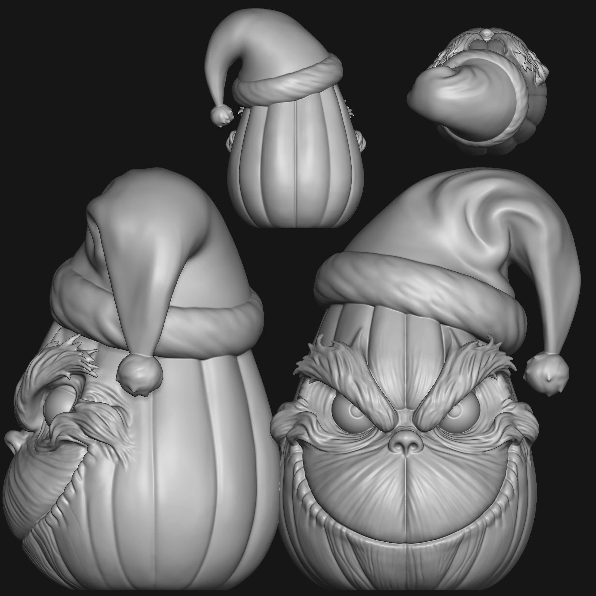 The Grinch Pumpkin Set 3d model