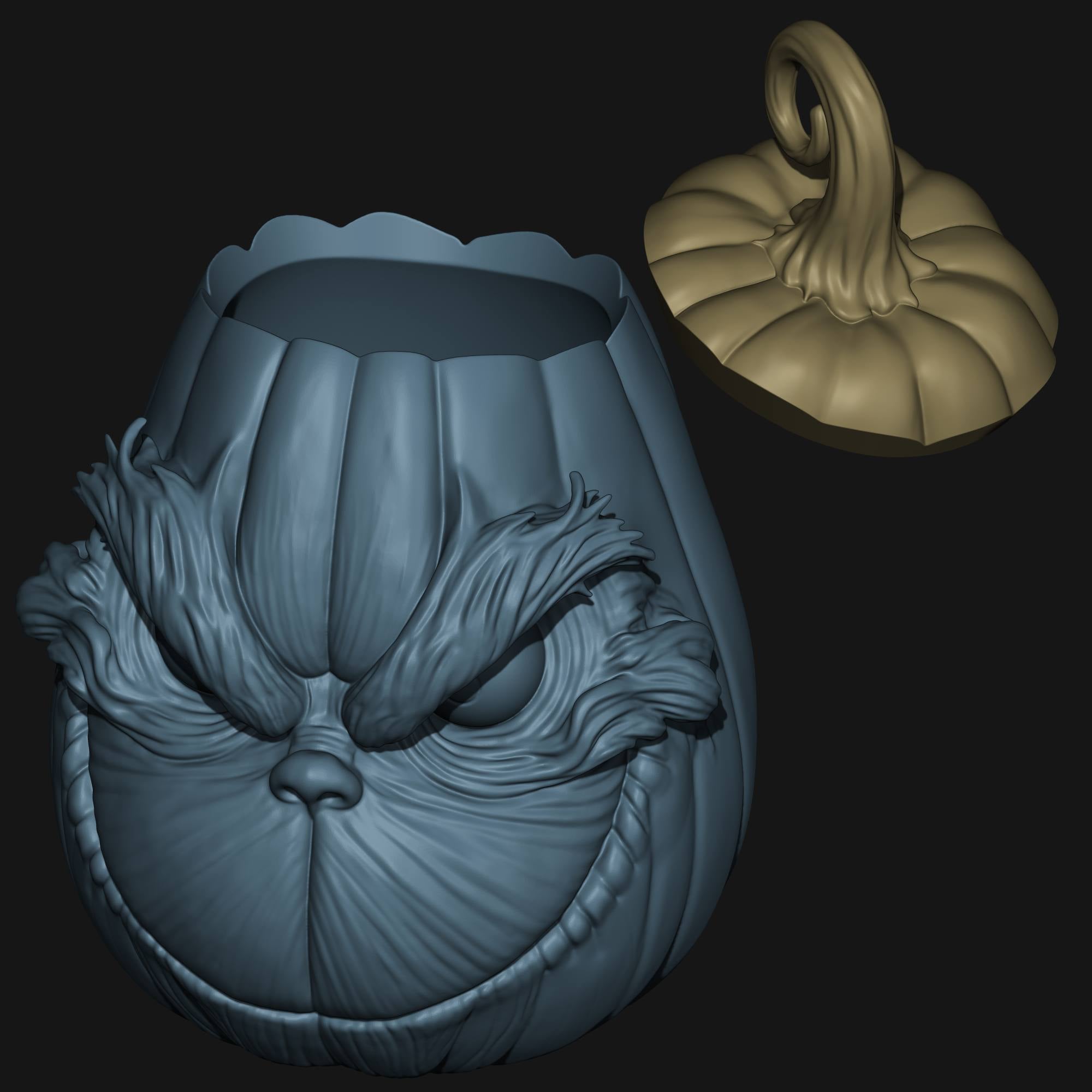 The Grinch Pumpkin Set 3d model