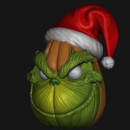 The Grinch Pumpkin Set 3d model