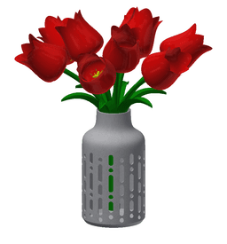 Decorative flower plant vase 3d model