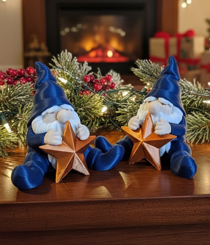 Christmas Gnome + Tree Ornament and Keychain 3d model