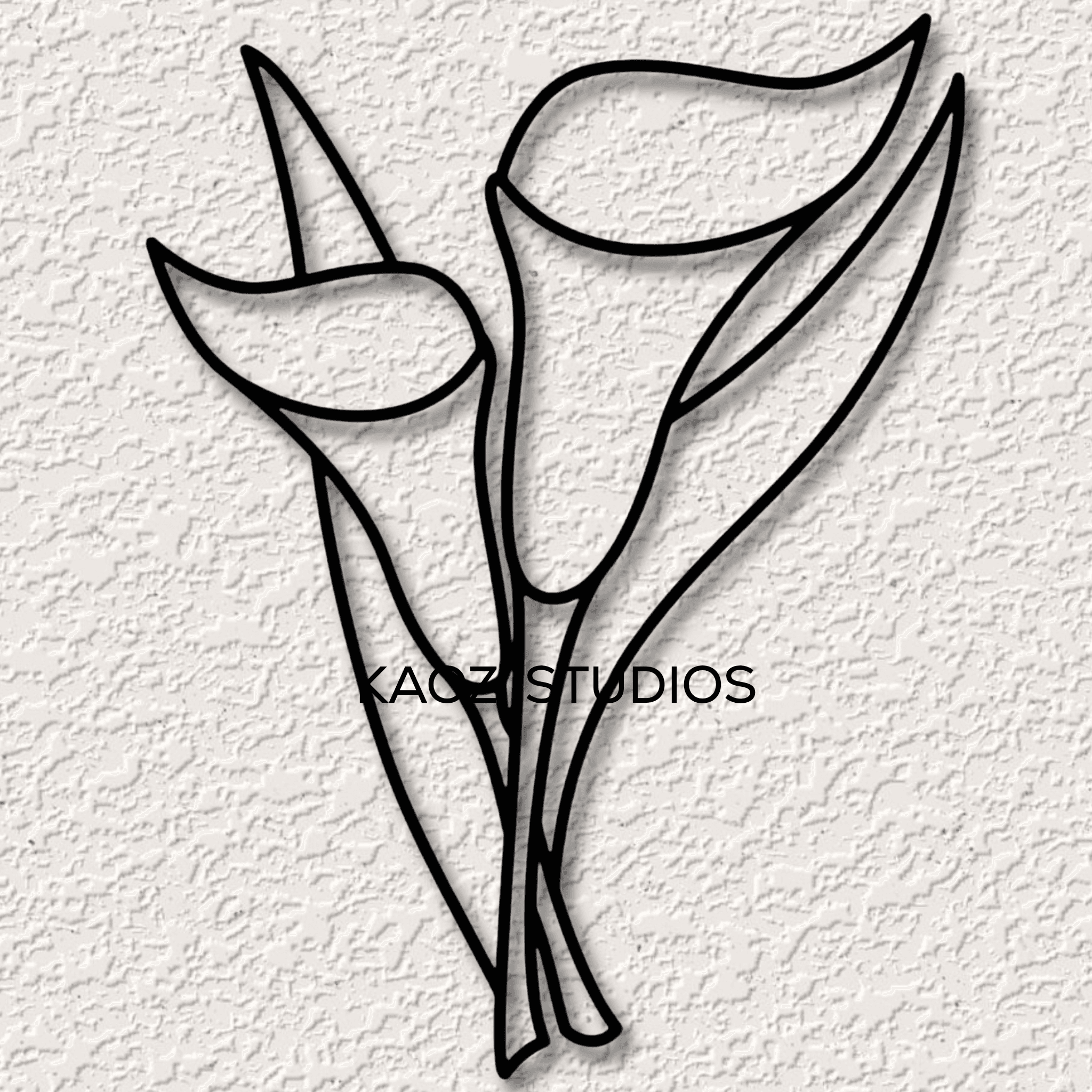 minimalist lilies wall art simple flowers wall decor minimalistic decoration 3d model