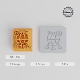 Lunar Module Stamp Tile Set, 5 Sizes, Perfect for Clay, Cookie & Fondant Crafting PRODUCT_1733 3d model