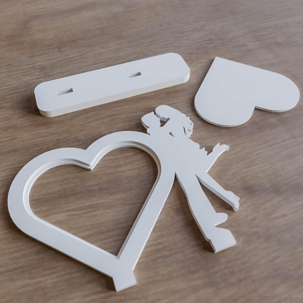 Heart couple frame 3d model