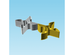 Shuriken 006D, nestable box (v2) 3d model