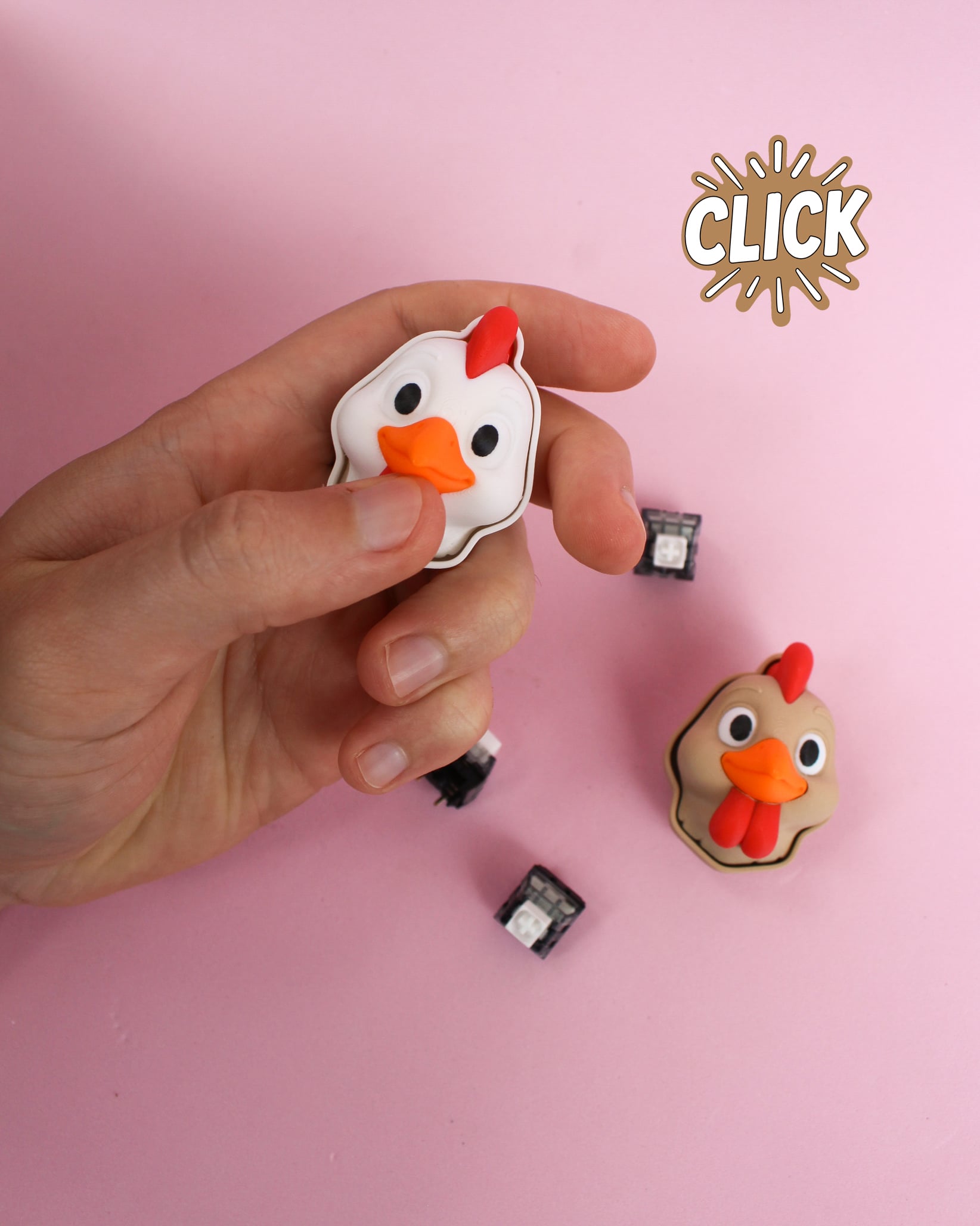 Chicken Clicker Keychain – 3D Fidget Toy 3d model