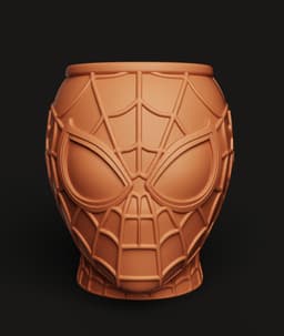 Spider-Man Head Mug | Superhero Desk Organizer 3d model