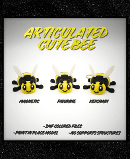 Articulated Cute Bee 3d model