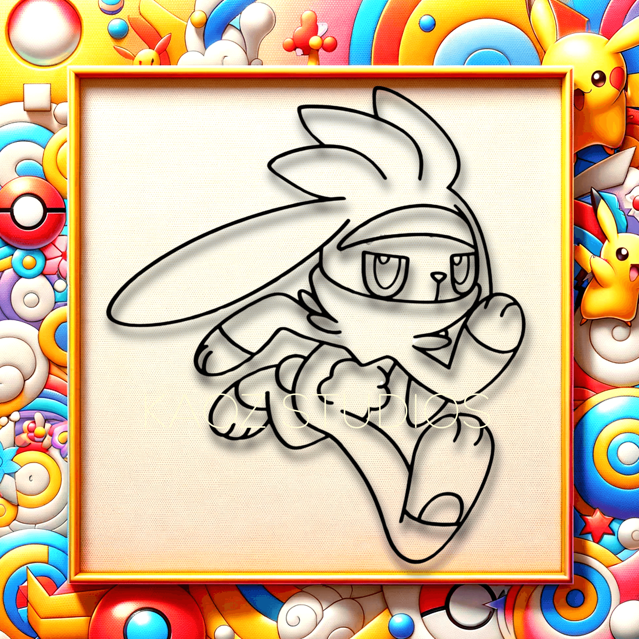 RABOOT wall decor pokemon wall art game room decoration 3d model