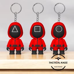 Squid Game Guards Keychain & Figurine Set 3d model
