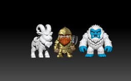 Mini Playset - YETI Cave vs Dwarf 3d model
