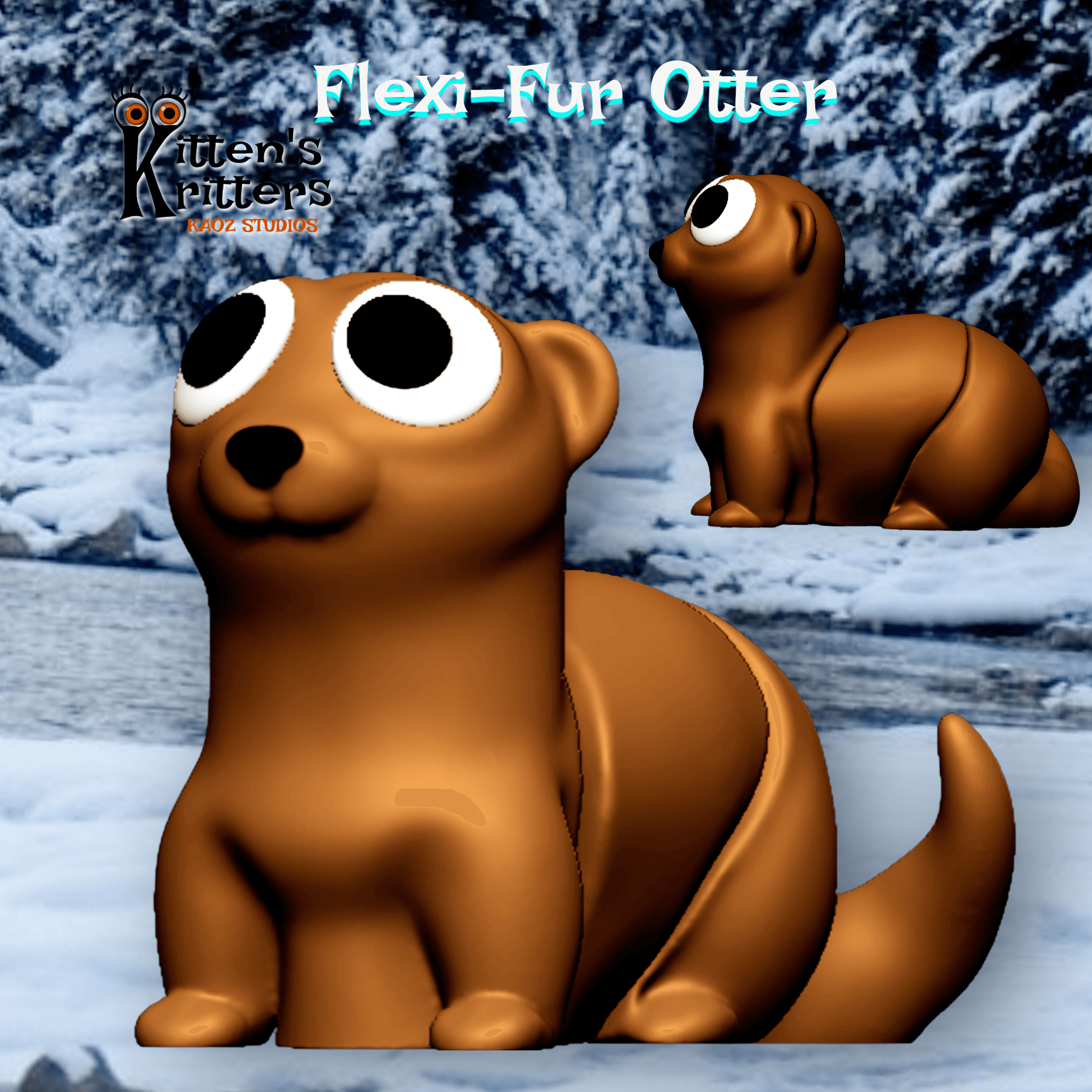 Flexi Otter Articulated Animal Flexy 3d model