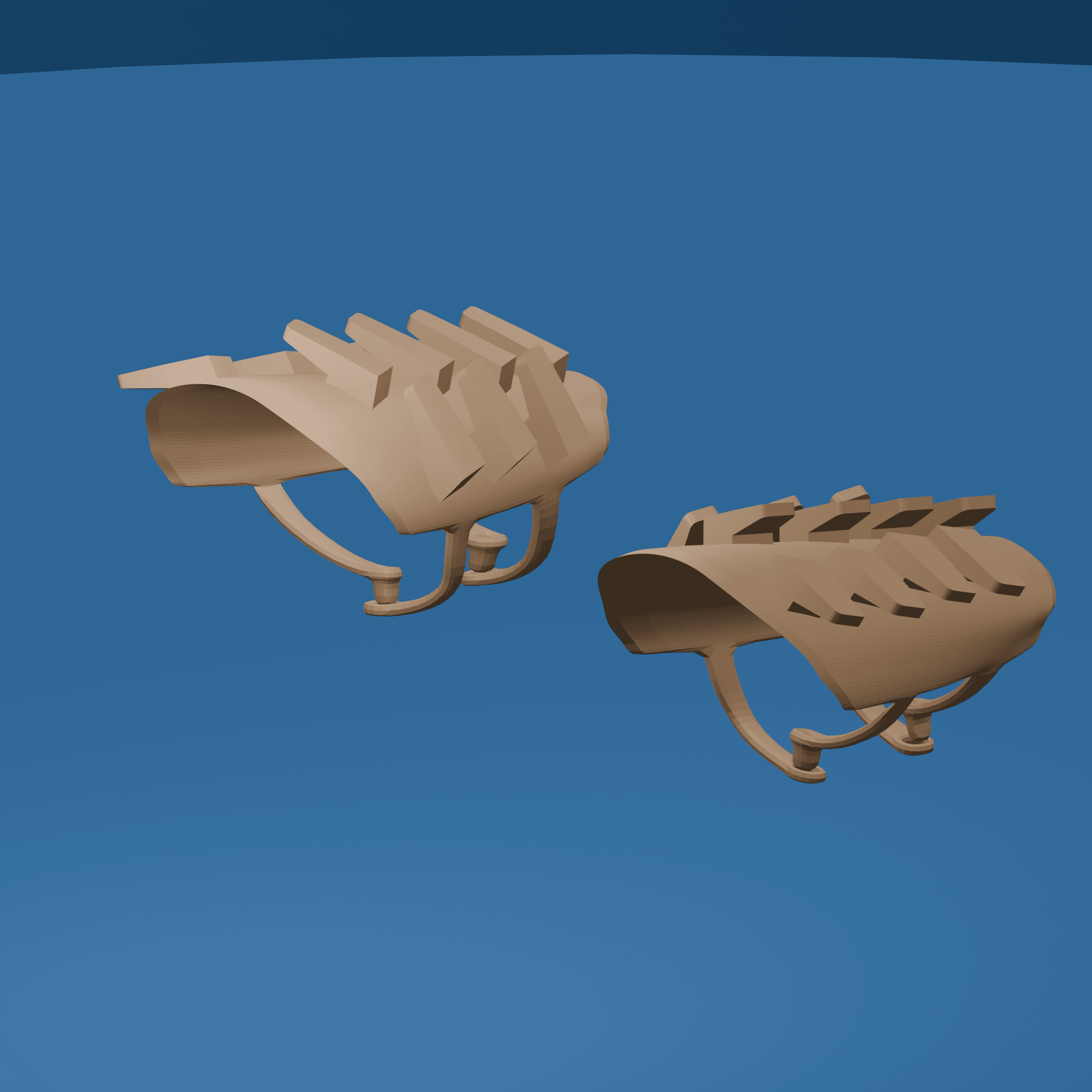 Hooked Spike Combat Bracers 3d model