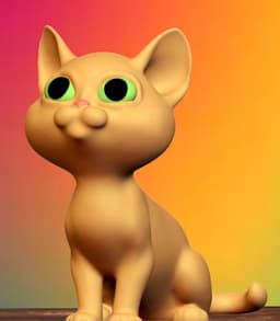 Curious Kitten Figurine 3d model