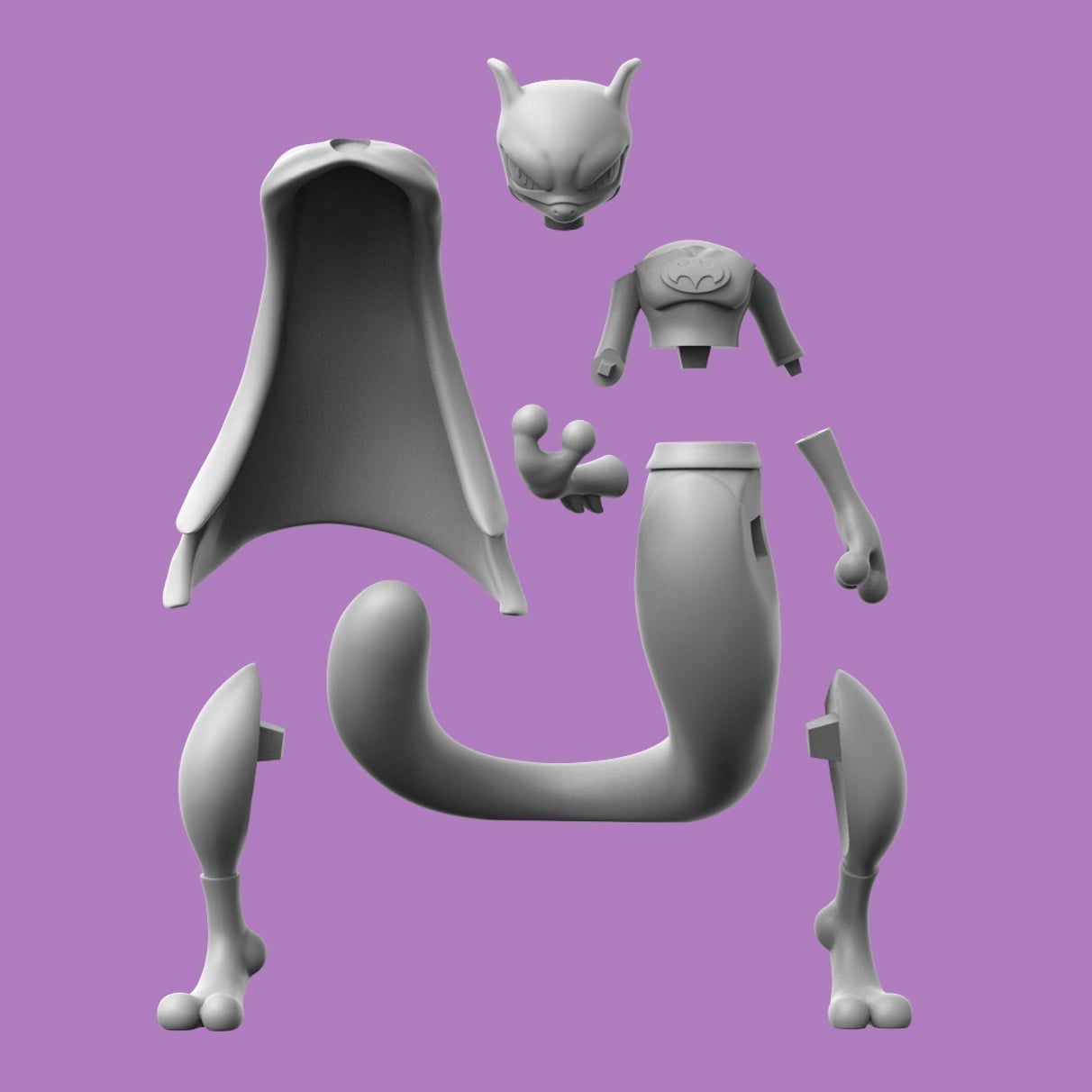 MewTwo Batman 3d model