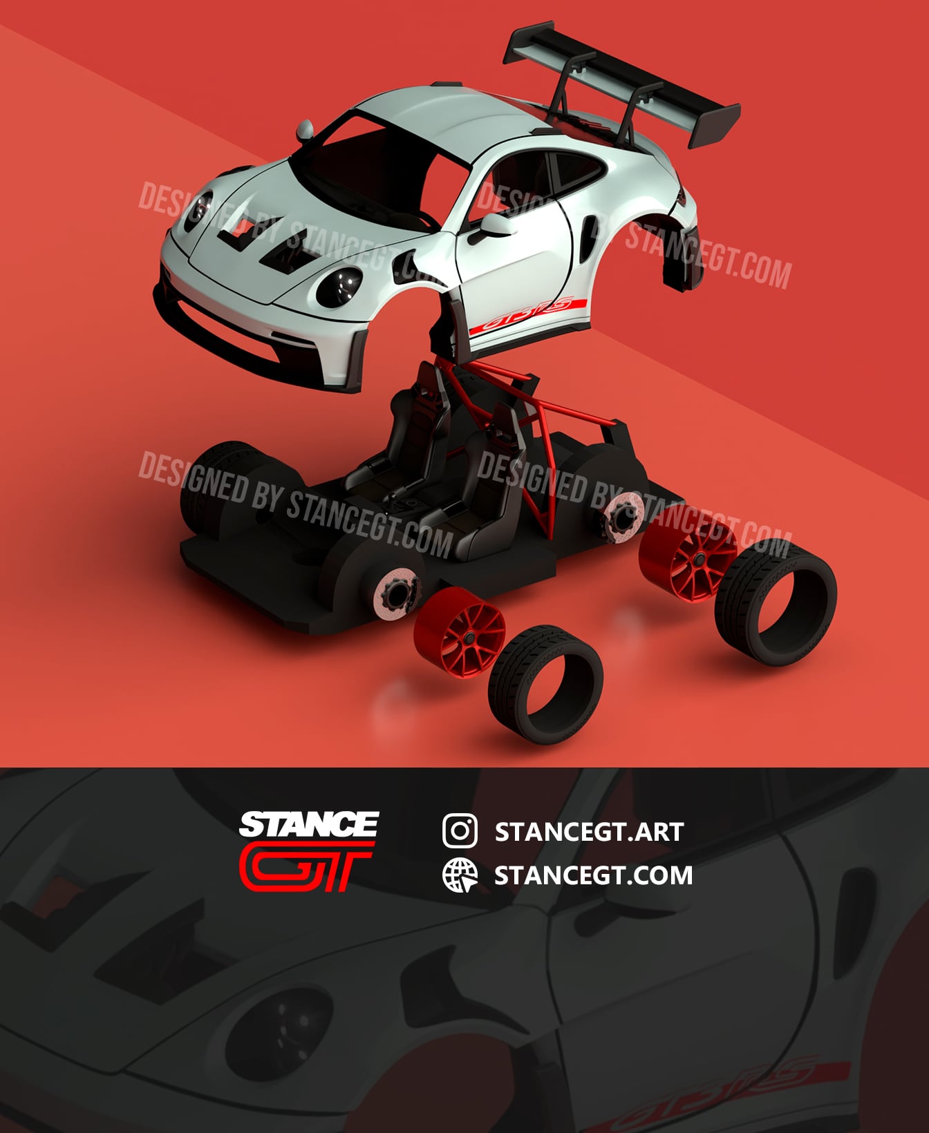 992 GT3 RS | Model Kit Car 3d model