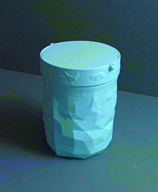 Trash can with swing lid “Glitch” 3d model