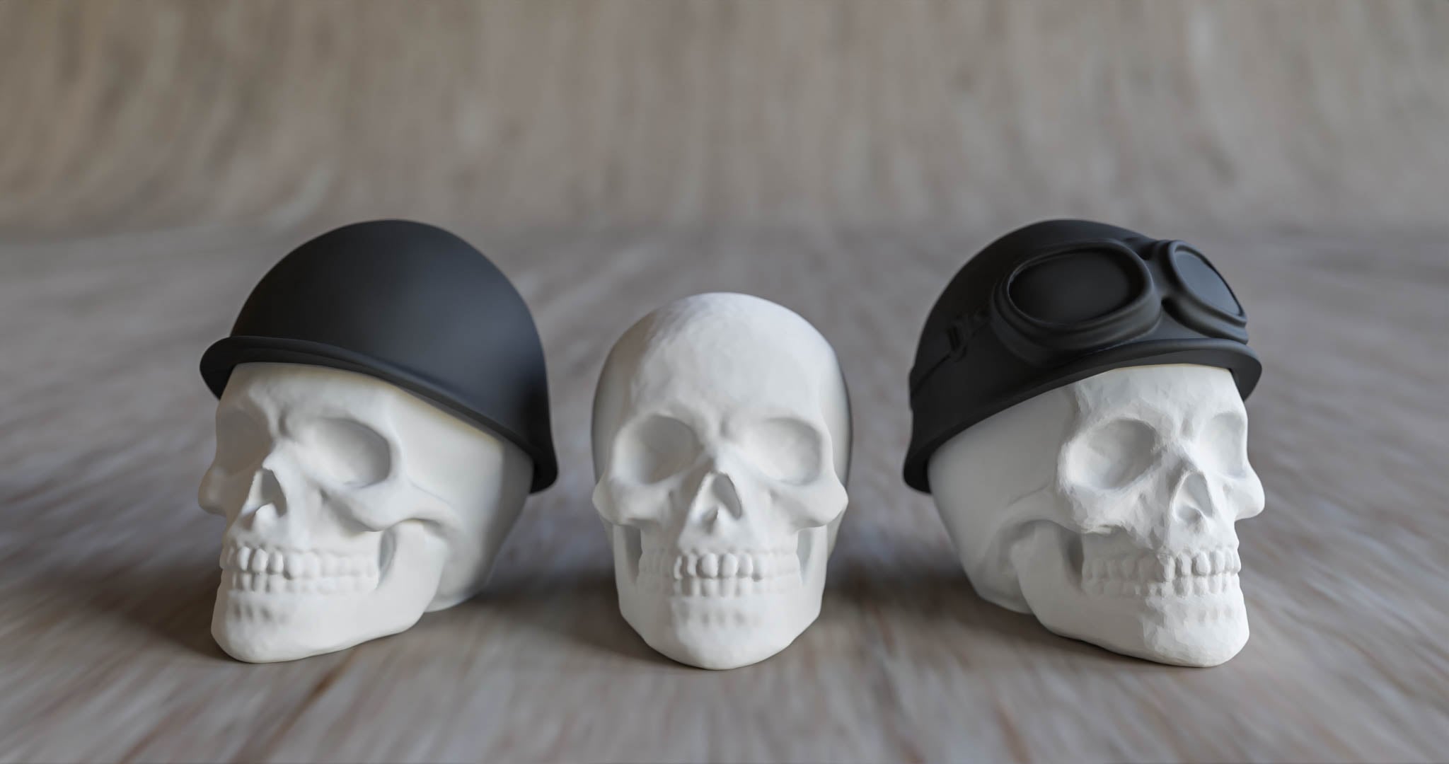 Skull Biker Keychain 3d model