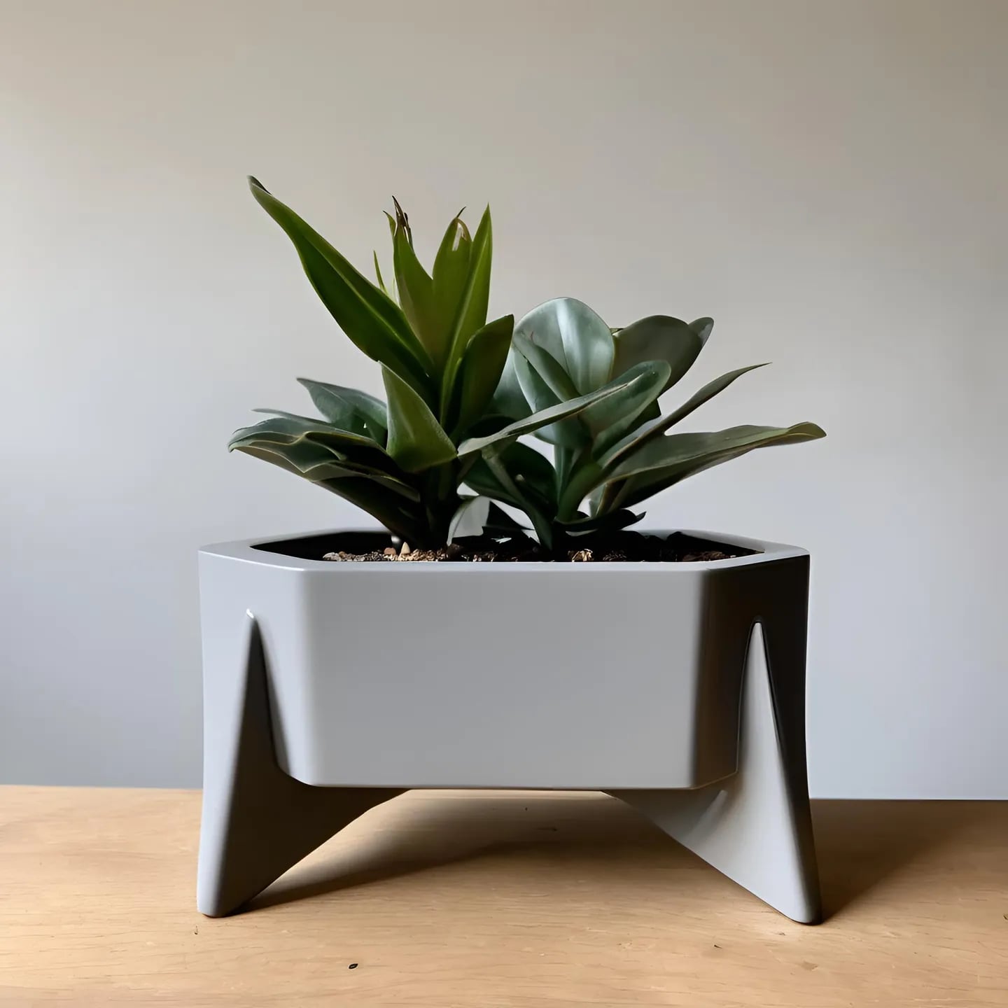 Hexagonal Design Mid Century Planter 3d model