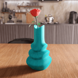 Wavy Ribbed Tiered Vase 3d model