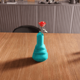 Wavy Ribbed Tiered Vase 3d model