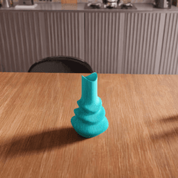 Wavy Ribbed Tiered Vase 3d model