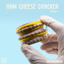 Ham Cheese Cracker Fidget Clicker - Snack Series #1 3d model