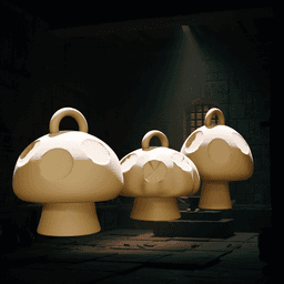 Mushroom Shaped Ornaments v2 3d model