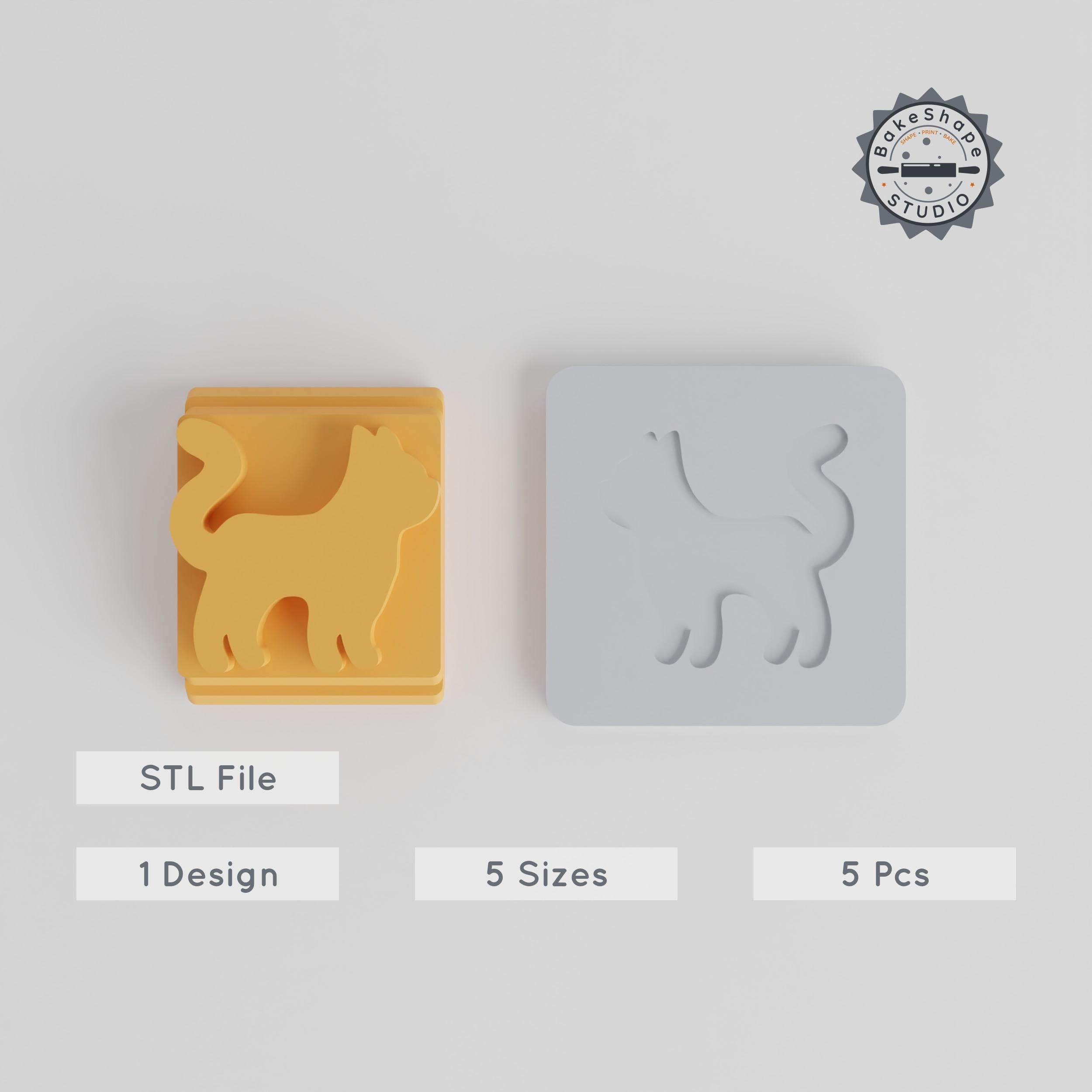 Cat Stamp Tile Set, 5 Motif Sizes, Perfect for Clay, Cookies & Fondant PRODUCT_2679 3d model
