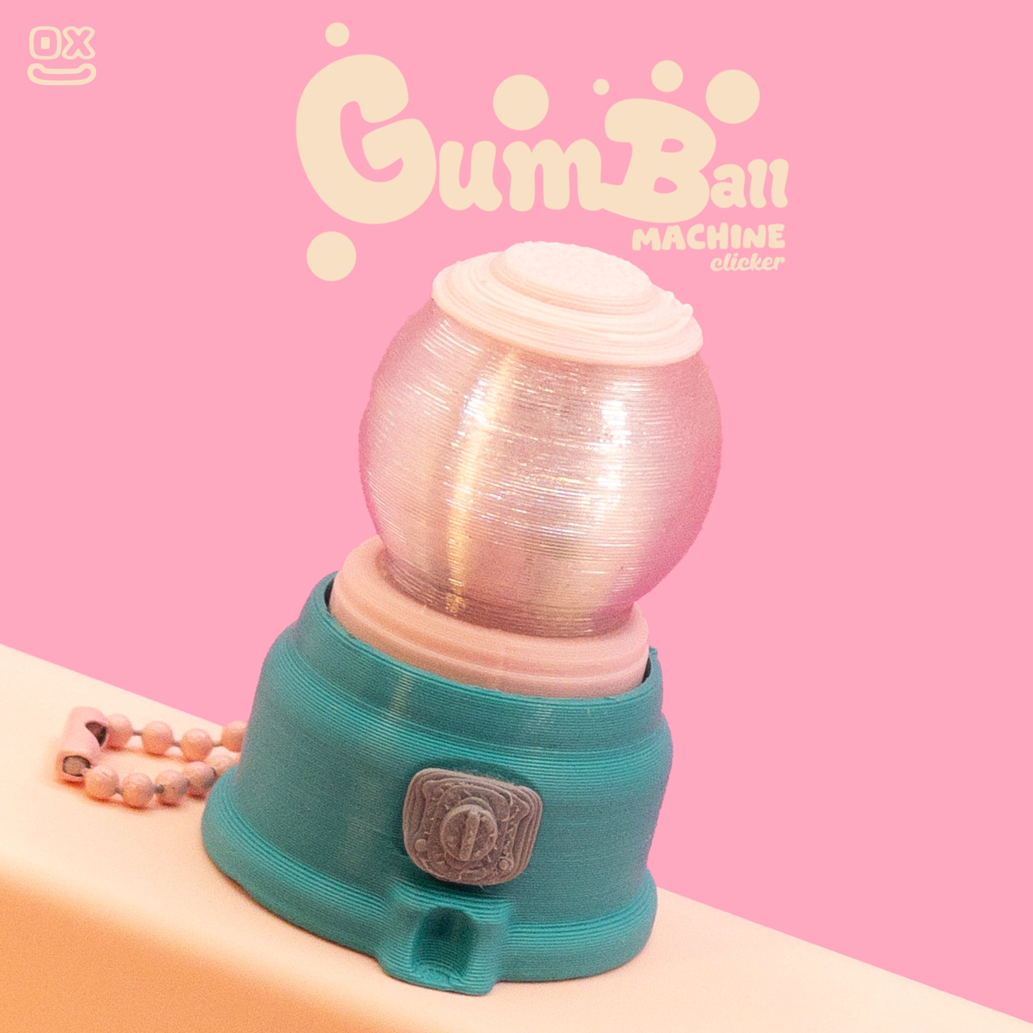Pocket Gumball Machine Clicker - Retro Decoration Keychain 3d model