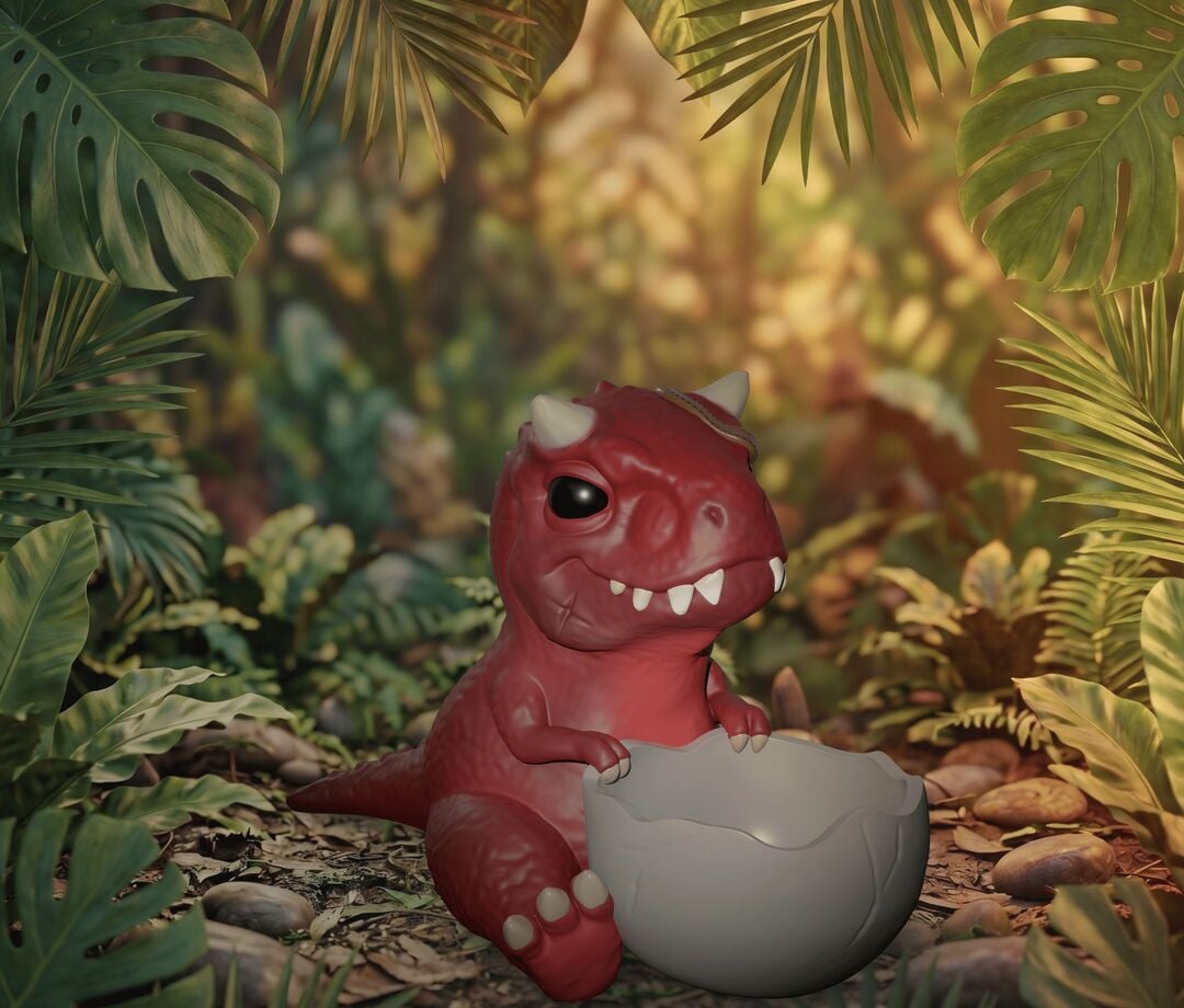 Baby Carnotaurus Planter 3d model