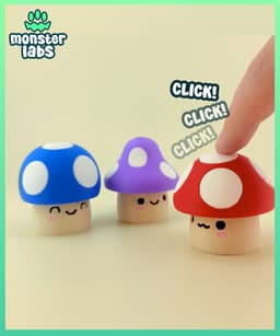 Mushroom Friends Fidget Clicker Keychain Bundle 3d model