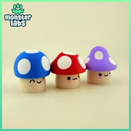 Mushroom Friends Fidget Clicker Keychain Bundle 3d model